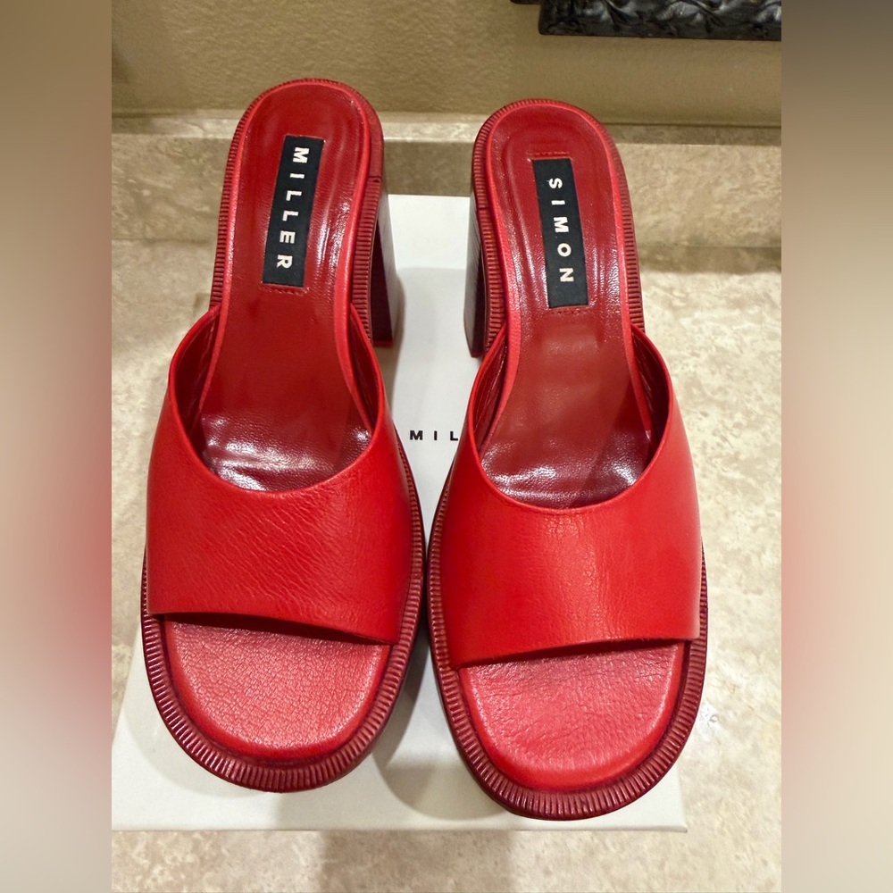 Simon Miller Bold High Raid Red Mules